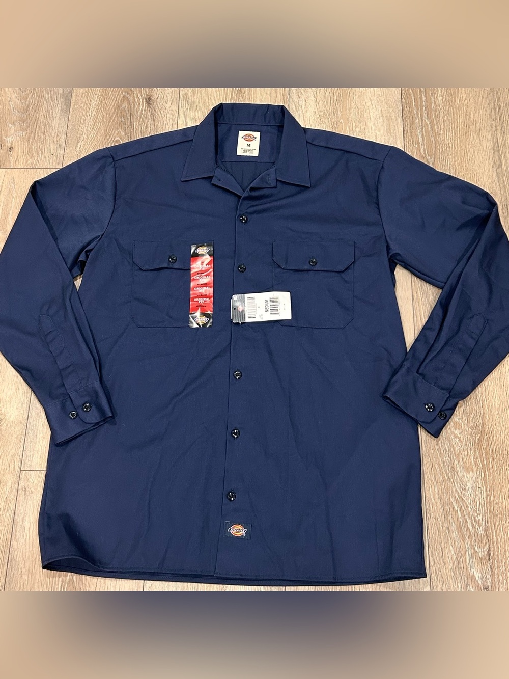 Dickies Men’s Navy Button-Front Work Shirt